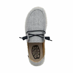 Wendy Chambray - White Light Blue -Heydude 40058 4ND WENDY CHAMBRAY WHITE BLUE LEFT TOP