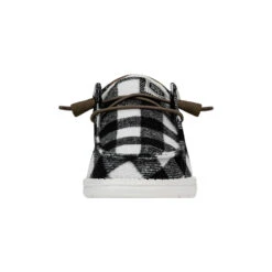 Wendy Buffalo Plaid - White And Black Plaid 9 Wendy Buffalo Plaid - White And Black Plaid -Heydude 40617 103 ALT150 conversion1