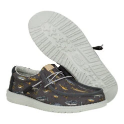 Wally Fish Lure - Black 10 Wally Fish Lure - Black -Heydude 40624 001 WALLYFISHLURE BLACK PAIR BOTTOM conversion1