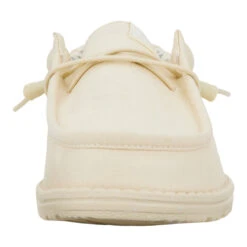 Wally Stretch Canvas - Stone White -Heydude 40700 1KA WALLY EASH WASHED CANVAS STONE WHITE LEFT FRONT