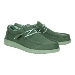 Wally Stretch Canvas - Duck Green/Iceberg Green -Heydude 40700 3YQ WALLYSTRETCHCANVAS DUCKGREEN ICEBERGGREEN PAIR conversion1