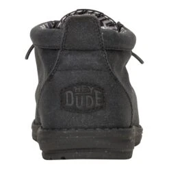 Wally Mid Stretch Canvas - Black/Black -Heydude 40701 060 WALLYMIDSTRETCHCANVAS BLACK BLACK BACK