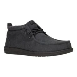 Wally Mid Stretch Canvas - Black/Black -Heydude 40701 060 WALLYMIDSTRETCHCANVAS BLACK BLACK RIGHT 3QTR 2