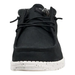 Wally Mid Canvas - Black/White -Heydude 40701 066 WALLY MID CANVAS BLACK WHITE LEFT FRONT