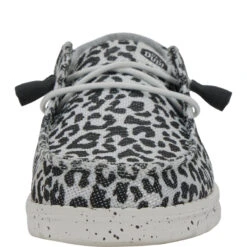 Wendy Leopard - Black/Grey -Heydude 40735 097 WENDY LEO JACQUARD BLACK GREY LEFT FRONT conversion1