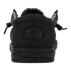 Wendy Stretch Canvas - Black/Black 10 Wendy Stretch Canvas - Black/Black -Heydude 40902 060 WENDY CANVAS BLACK BLACK LEFT BACK