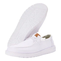 Wendy Stretch Canvas - White -Heydude 40902 100 WENDY CANVAS WHITE LEFT PAIR BOTTOM