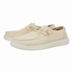 Wendy Stretch Canvas - Off White -Heydude 40902 1LB WENDY CANVAS OFF WHITE PAIR SIDE