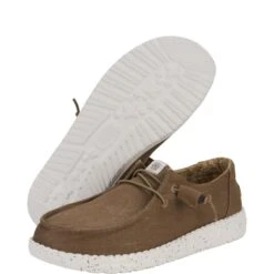 Wendy Stretch Canvas - Taupe 8 Wendy Stretch Canvas - Taupe -Heydude 40902 214 WENDY STRETCH CANVAS TAUPE PAIR BOTTOM 1