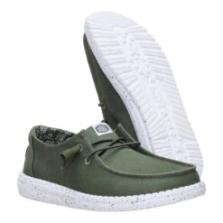 Wendy Stretch Canvas - Deep Green -Heydude 40902 3TJ WENDYSTRETCHCANVAS DEEPGREEN PAIR BOTTOM conversion1