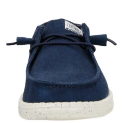 Wendy Stretch Canvas - Navy -Heydude 40902 410 WENDY CANVAS NAVY LEFT FRONT conversion1