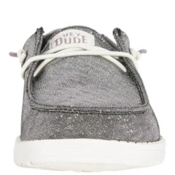 Wendy Metallic Sparkle - Charcoal -Heydude 41082 025 WENDY METALLIC SPARKLE CARCOAL LEFT FRONT conversion1