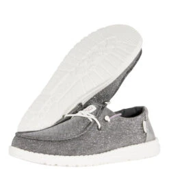 Wendy Metallic Sparkle - Charcoal -Heydude 41082 025 WENDY METALLIC SPARKLE CARCOAL LEFT PAIR BOTTOM conversion1