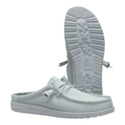 Wally Slip Stretch Canvas - Puritan Grey -Heydude 41293 1VV WALLYSLIPSTRETCHCANVAS PURITANGREY PAIR BOTTOM conversion1