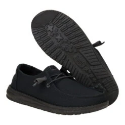 Wendy Canvas Mono - Black/Ash Rose -Heydude 41328 0PW WENDYCANVASMONO BLACK ASHROSE PAIR BOTTOM conversion1