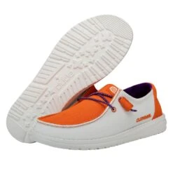 Wendy Clemson - Clemson Orange/White -Heydude 41333 127 WENDYCLEMSON WHITEORANGE LEFTPAIRBOTTOM