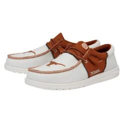Men's Wally Tri Texas Longhorns - Burnt Orange -Heydude 41341 84M WALLYTRITEXASLONGHORNS BURNTORANGEWHITE LEFTPAIRSIDE