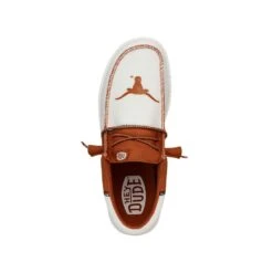 Men's Wally Tri Texas Longhorns - Burnt Orange -Heydude 41341 84M WALLYTRITEXASLONGHORNS BURNTORANGEWHITE LEFTTOP