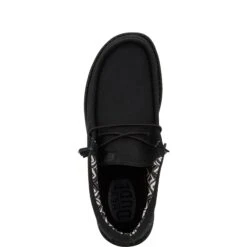 Wally Stretch Canvas Wide - Black/Black -Heydude 41785 060 WallyStretchCanvasWide Black Black LEFT TOP