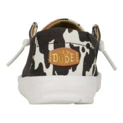 Wendy Toddler Animal - Black/Cow -Heydude 41798 0HO WENDY T ANIMAL BLACK COW LEFT BACK conversion1