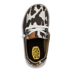 Wendy Toddler Animal - Black/Cow -Heydude 41798 0HO WENDY T ANIMAL BLACK COW LEFT TOP conversion1