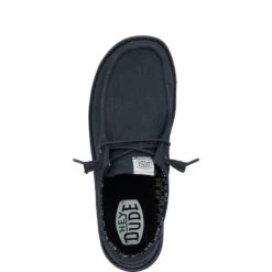 Wendy Stretch Canvas Wide - Black/Black -Heydude 41804 060 WENDY CANVAS BLACK BLACK LEFT TOP1 conversion1