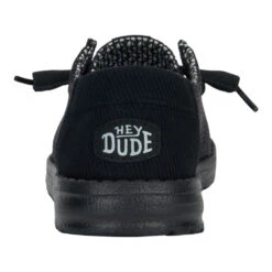 Wendy Stretch Sox Wide - Black/Black -Heydude 41878 060 WENDY STRETCH MESH BLACK BLACK LEFT BACK 1