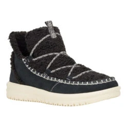 Camden Suede Cozy - Black -Heydude 42031 001 CAMDENSUEDECOZY BLACK RIGHT 3QTR