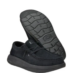 Wendy Comf Suede - Black -Heydude 42641 001 WENDY X SUEDE BLACK RIGHT PAIR BOTTOM conversion1