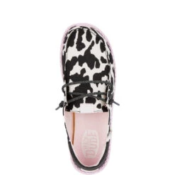 Wendy Funk Cow - Black/Pink -Heydude 42691 090 WENDY FUNK COW BLACK PINK LEFT TOP conversion1