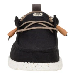 Wally Craft Linen - Black/Walnut -Heydude 43086 02M WALLYSUMMERLINEN BLACK WALNUT FRONT conversion1