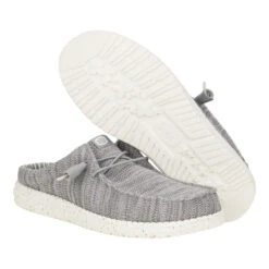 Wally Slip Stretch Sox - Granite Grey -Heydude 43103 1HF WALLYSLIPSTRETCHSOX GRANITEGREY PAIR BOTTOM conversion1 1