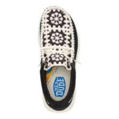 Wendy Comf Suede Crochet - Black/Multi -Heydude 43108 0C4 WENDYCOMFSUEDECROCHET BLACK MULTI TOP conversion1