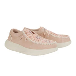 Wendy Comf Suede Crochet - Pale Pink/Multi -Heydude 43108 77S WENDYCOMFSUEDECOTTAGECROCHET PALEPINKMULTI PAIR
