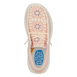 Wendy Comf Suede Crochet - Pale Pink/Multi -Heydude 43108 77S WENDYCOMFSUEDECOTTAGECROCHET PALEPINKMULTI TOP