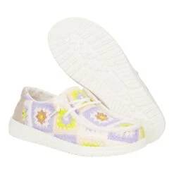 Wendy Cottage Crochet - Egret/Lavender/Multi 11 Wendy Cottage Crochet - Egret/Lavender/Multi -Heydude 43109 0NK WENDYCOTTAGECROCHET EGRET LAVENDER MULTI PAIR BOTTOM