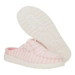 Wendy Slip Terry Stripe - Stripe Pink/White 11 Wendy Slip Terry Stripe - Stripe Pink/White -Heydude 43186 690 WENDYSLIPTERRYSTRIPE PINK WHITE PAIR BOTTOM conversion1