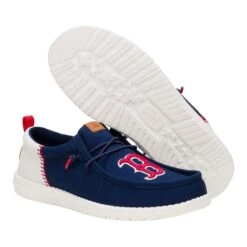 MLB Red Sox™ Wally Funk - Red Sox Navy/White -Heydude 43609 462 WALLYFUNKMLBREDSOX NAVYWHITE PAIR BOTTOM