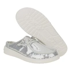 Wendy Slip Sequin - White 9 Wendy Slip Sequin - White -Heydude 43615 100 WENDYSLIPSEQUIN WHITE PAIR BOTTOM