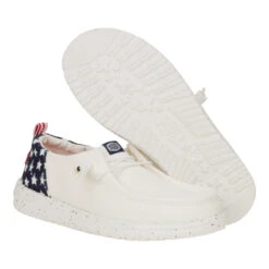 Wendy Funk Americana Stars - White/Navy Blazer -Heydude 43693 1TS WENDYFUNKAMERICANASTARS WHITE NAVYBLAZER PAIR BOTTOM conversion1