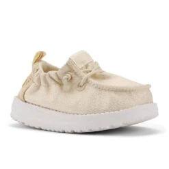 LilDude Infant Slip On Novelty - Champagne Glitter -Heydude 43722 9AC LilDudeSliponNovelty ChampagneGlitter Right 3 4