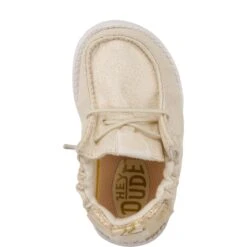 LilDude Infant Slip On Novelty - Champagne Glitter -Heydude 43722 9AC LilDudeSliponNovelty ChampagneGlitter Right Top