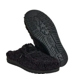 Wendy Slipper - Cozy Black/Black 12 Wendy Slipper - Cozy Black/Black -Heydude 44170 060 WENDY SLIPPER BLACK BLACK RIGHT PAIR BOTTOM conversion1