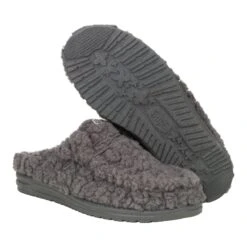 Wally Slipper - Cozy Granite Grey -Heydude 44171 1HF WALLYSLIPPER GRANITEGREY PAIR BOTTOM
