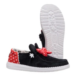 Disney Minnie Mouse Wendy - Minnie Black/Red 14 Disney Minnie Mouse Wendy - Minnie Black/Red -Heydude 44179 063 WENDYFUNKMINNIEMOUSE BLACKRED PAIR BOTTOM