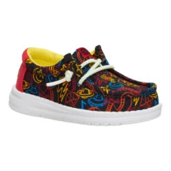 Wally Toddler Space Glow - Black/Red -Heydude 44196 063 WALLYTSPACEGLOW BLACKRED RIGHT SIDE conversion1