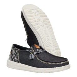 Wendy Funk Embroidered Floral - Black -Heydude 44237 001 WENDYFUNKEMBROIDEREDFLORAL BLACK PAIR BOTTOM conversion1