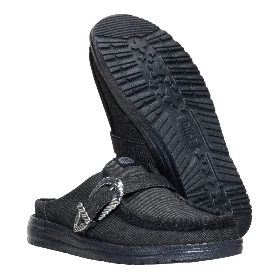 Wendy Slip Buckle Denim - Black/Black 3 Wendy Slip Buckle Denim - Black/Black - Image 3