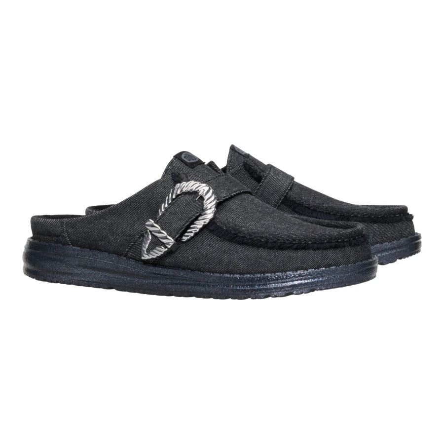 Wendy Slip Buckle Denim - Black/Black 2 Wendy Slip Buckle Denim - Black/Black - Image 2