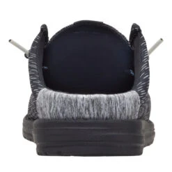 Wally Slip Jersey Jacquard - Black/Monument Grey -Heydude 44319 0NU WALLYSLIPJERSEYJACQUARD BLACKMONUMENT BACK conversion1